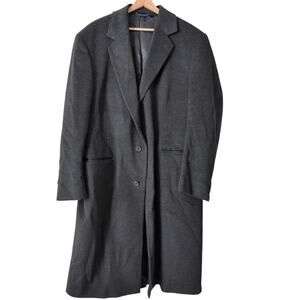 Jacob Siegel Men's Trench Coat 44L‎ Colombo Wool Cashmere Gray Italy Overcoat